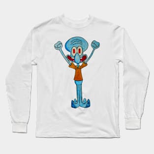 Excited Squidward Long Sleeve T-Shirt